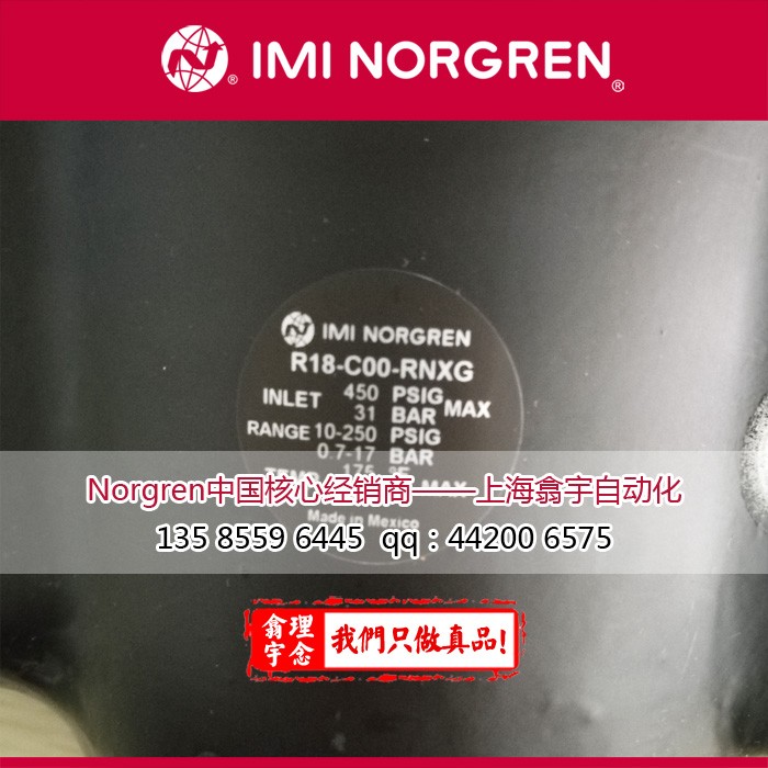 Norgren诺冠R18-B05-RGLA调压阀/减压阀维修包